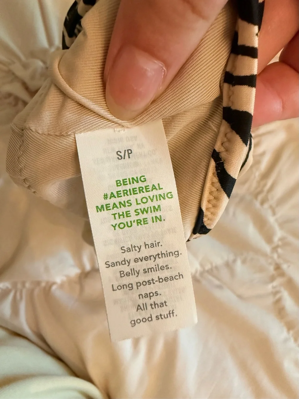 Aerie zebra print tankini/bikini top
